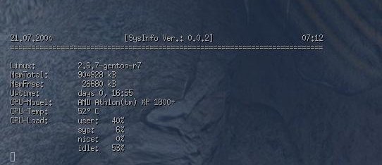 sysinfo - transparent-eterm